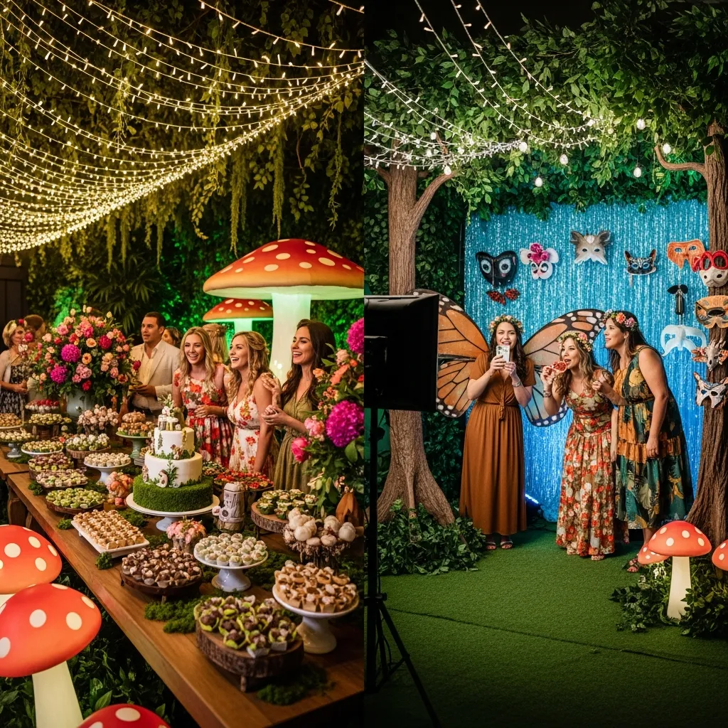 Birthday celebration with themed decorations and photo opportunities